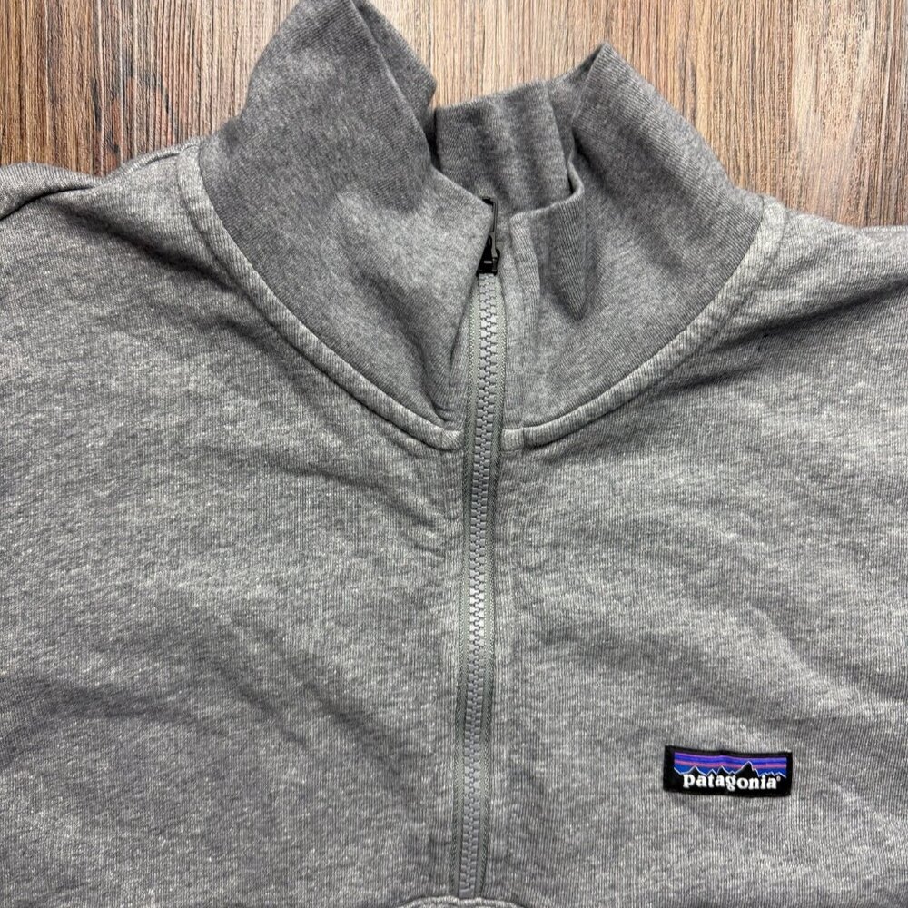 Patagonia Pullover Sweater L Men's 1/4 Zip Pockets Gray Tie Waist - Picture 3 of 6